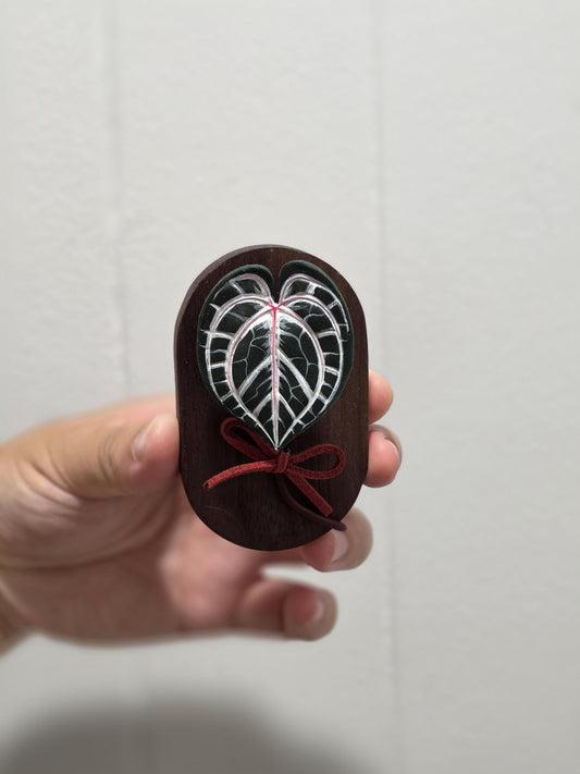 Handmade Clay Refrigerator Magnet Anthurium Red Crystal---US seller